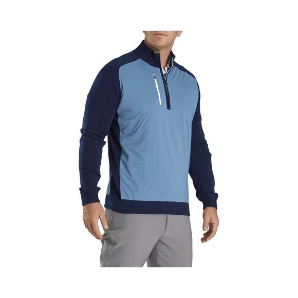 Footjoy Blue Tech and Knit 1/4 Quarter Zip Pullover Men's Small - Picture 2 of 11